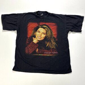 Vintage Shania Twain Concert Merchandise T Shirt Black Sz L Music 90s Country